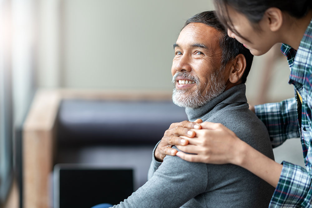 How Much Testosterone Should I Inject Older Man Smiling to His Wife